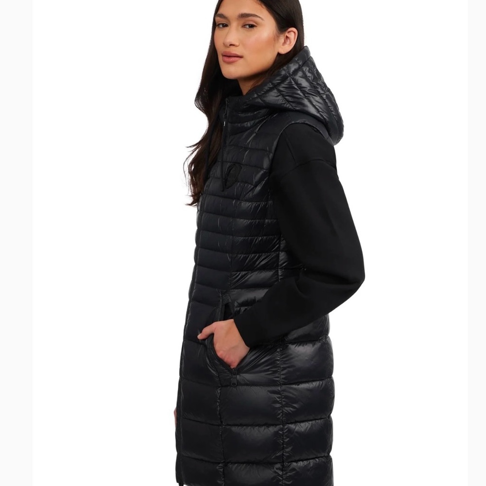 Women's Pajar Black Quilted Hooded Vest - Medium